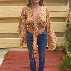 Boho Silky Wrap Top